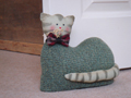 Green Cat Doorstop